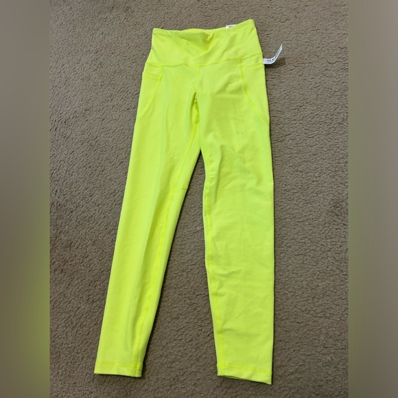 Old Navy Neon Yellow High Rise 7/8 Ankle Small - Picture 2 of 7